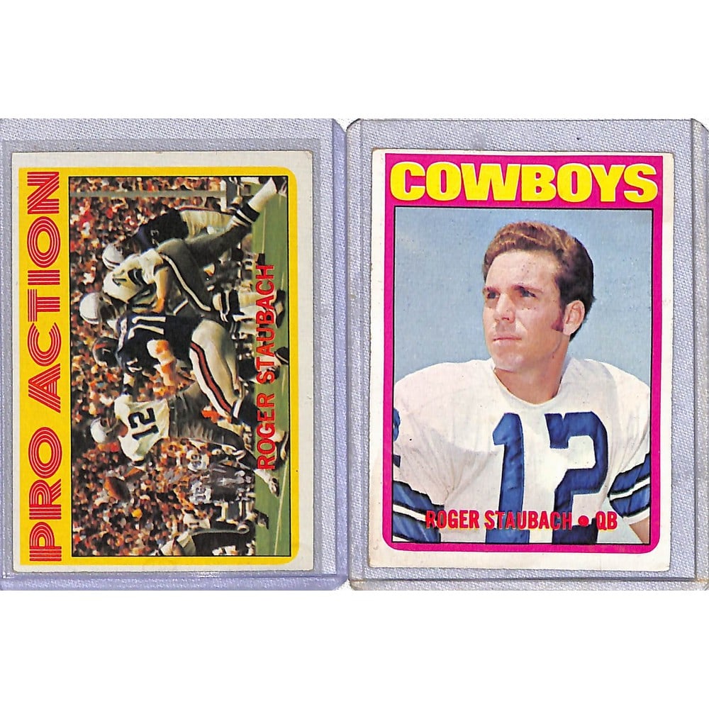 1972 Topps Roger Staubach Rc And In Action (1 of 2)