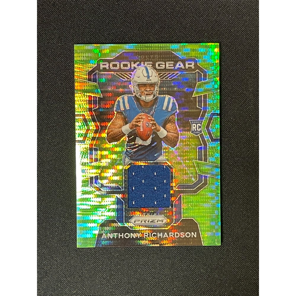 2023 Panini Prizm Green Jersey Anthony Richardson: 2023 Panini Prizm Neon Green Pulsar Jersey Anthony Richardson Rookie