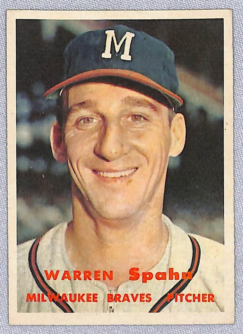 1957 Topps Warren Spahn Card Hi Grade (1 of 2)