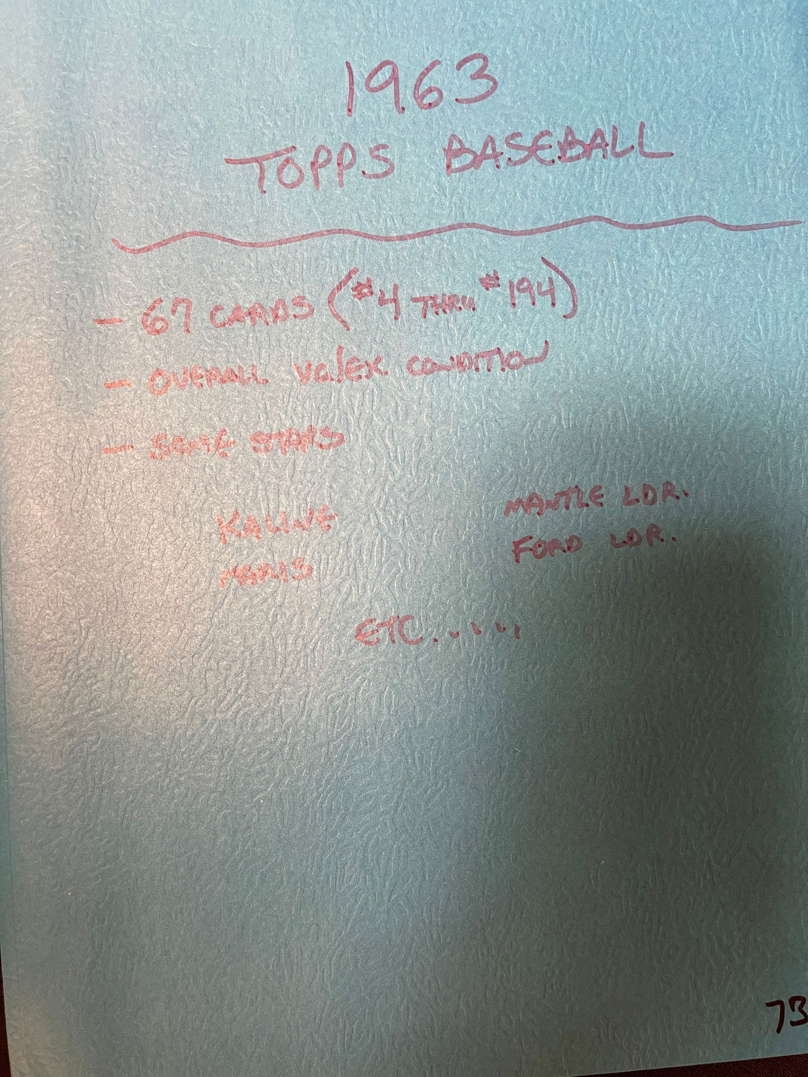 (67) 1963 Topps Baseball Cards Vg/ex (1 of 7)