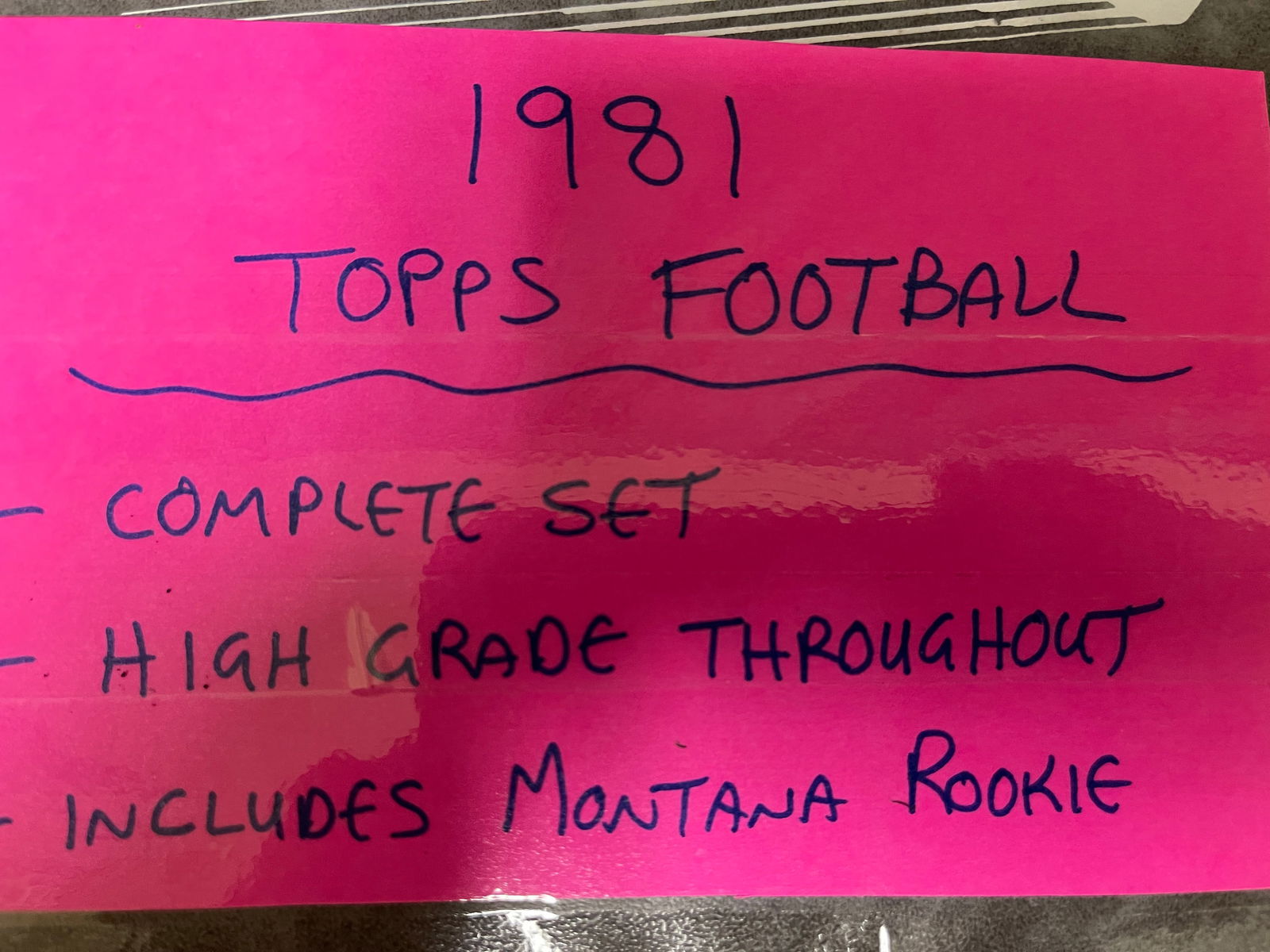 1981 Topps Football Complete Set High Grade (1 of 9)