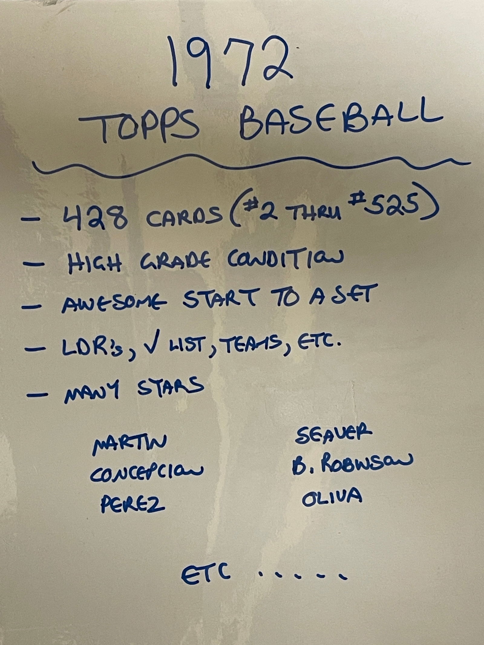 (428) 1972 Topps Baseball Cards Hi Grade (1 of 7)