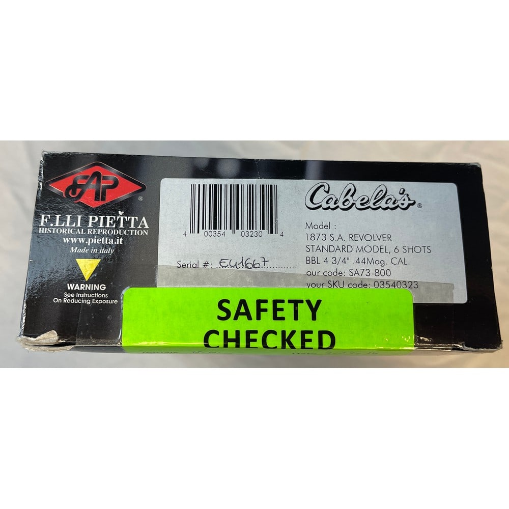 New In Box Flli Pietta 44 Magnum Revolver: Single Action Serial Number E41667