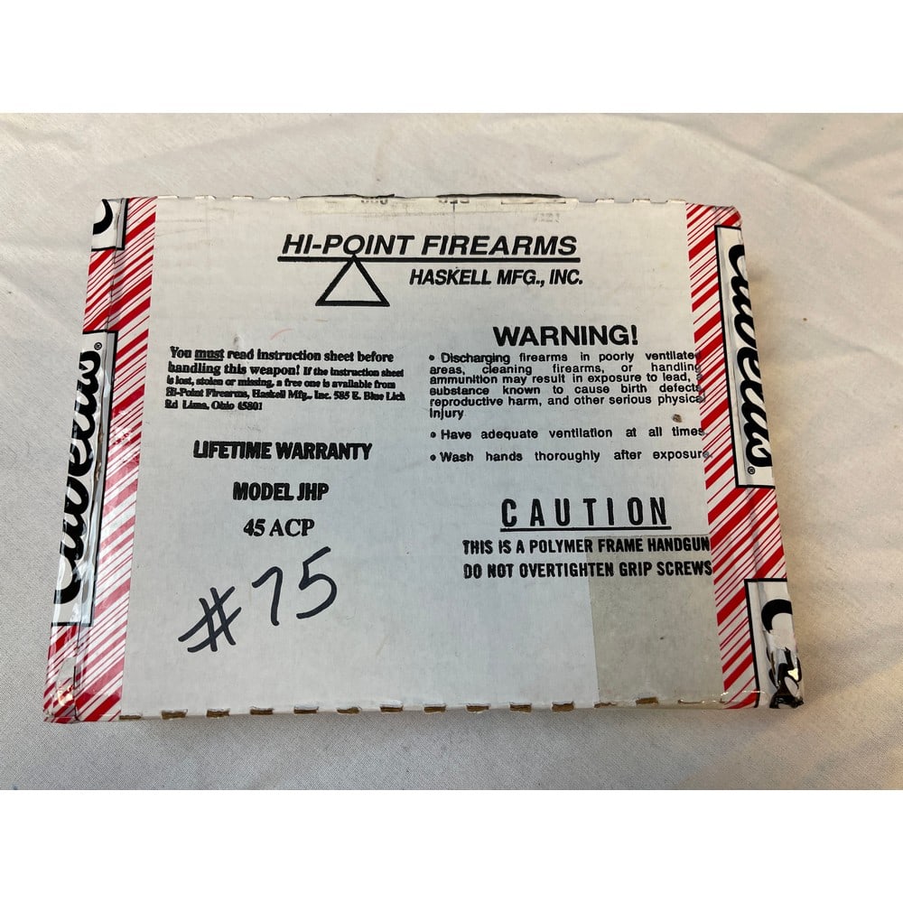 New In Box Hi Point Model Jhp Pistol 45 Acp: Serial Number X4264921