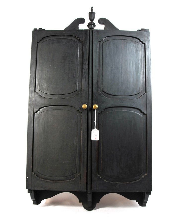 Fine Mahogany Violin Closet with two violins from unkno: Fine Mahogany Violin Closet with two violins from unknown makers 36x19