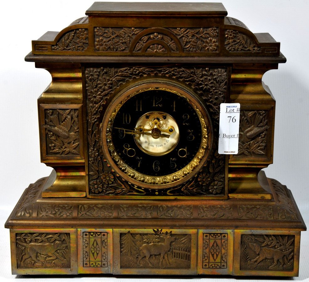 W. Duke and Sons heavy shelf clock 15"x14": W. Duke and Sons heavy shelf clock 15"x14"