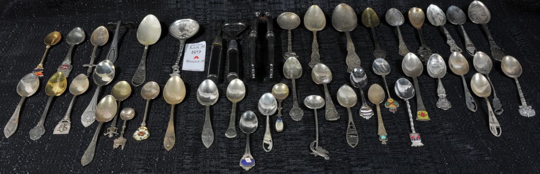 Collectors Spoons: Collection of (40 plus) Collectors spoons - to include world fairs,states and cities some sterling included