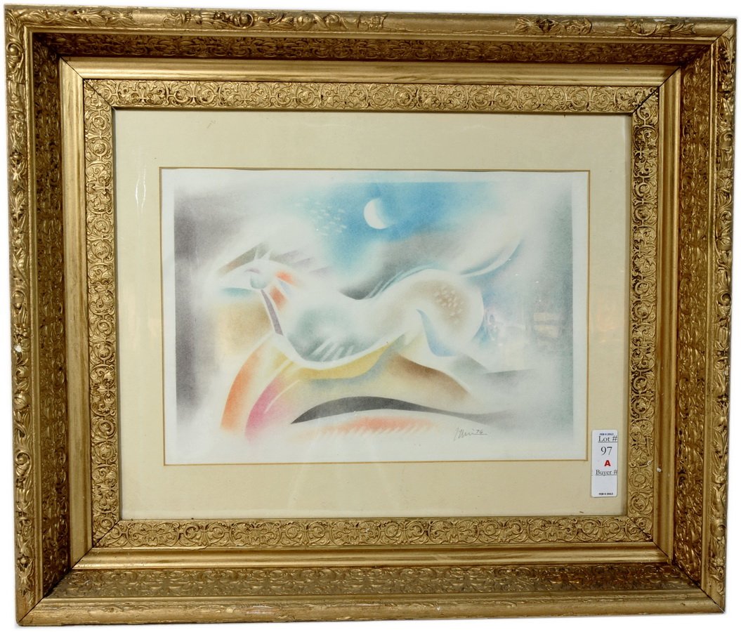 Mixed media art piece by Michael Waterman 1976 16x12: Mixed media art piece by Michael Waterman 1976 16x12