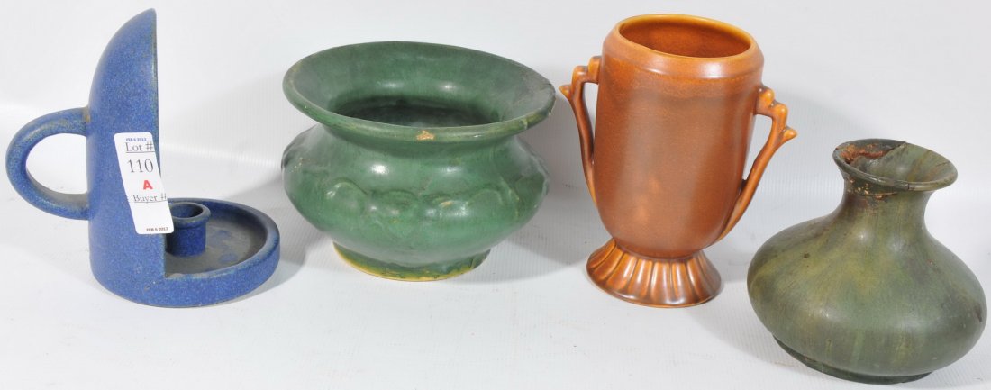 4 Piece lot of pottery to include Fulper and more: 4 Piece lot of pottery to include Fulper and more