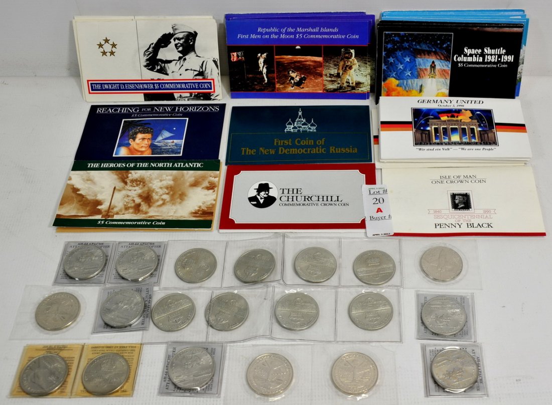 Marshall Island Coins(SC3): Collection of 45 Marshall Island Commemorative $5 Face Value Coins