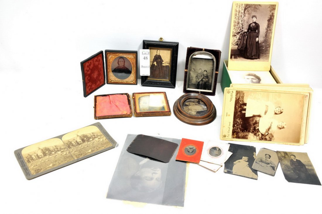 Collection of 69 cabinet cards(SC5): Collection of 69 cabinet cards to include men, women and children, one stereo view card by Underwood and Underwood "The Worlds Most Unique Inhabitants" Northern Greenland, tin types, Ambros good fresh