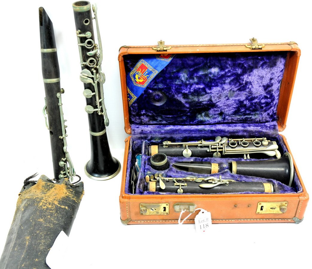 Pair of Clarinets(CG): Pair of Clarinets, 1 signed "Leblanc Paris III" and other is unsigned