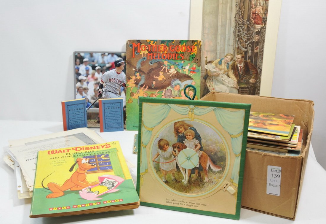 Comic books(T4): Comic books volume 1 number 1 the Mighty Crusaders, 1954 Ice Follies catalog, the "Tale of Peter Rabbit" with 31 illustrations C. 1904, the Jolly Jump.ups circus book, Mother Goose, Mother Hubbard etc