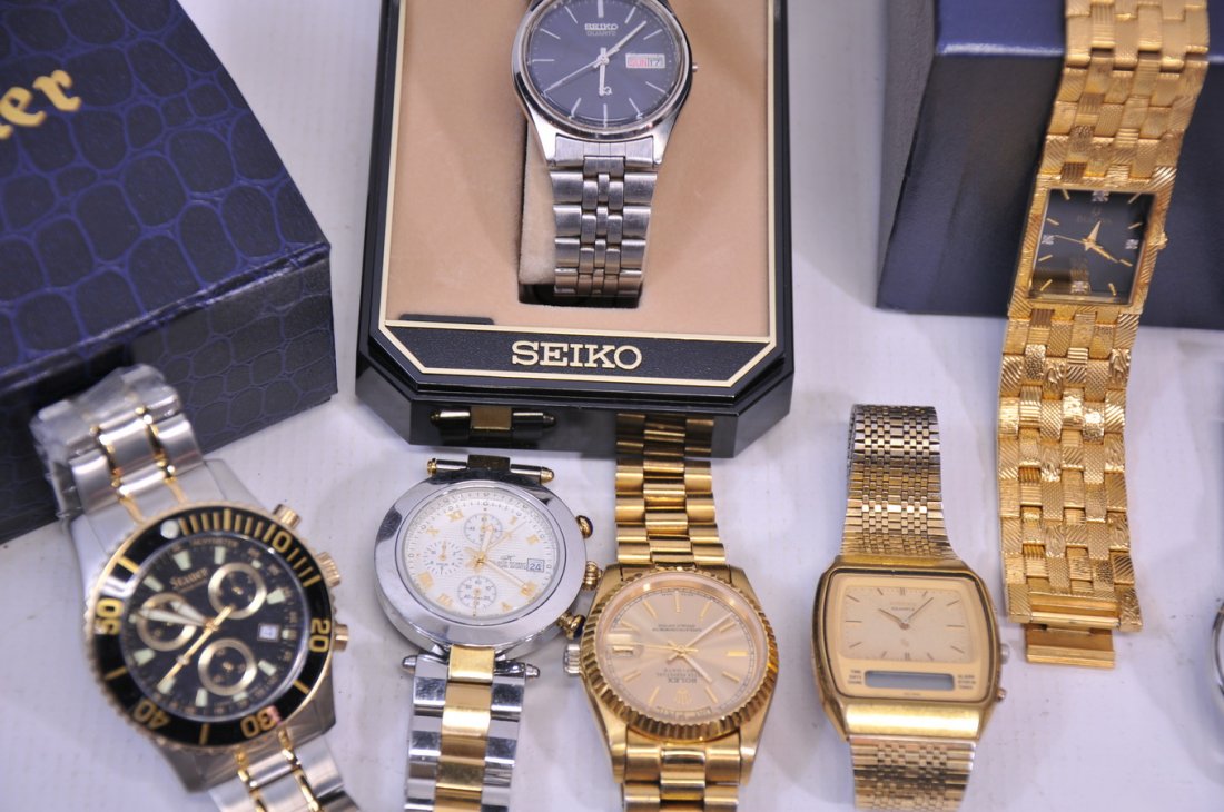 Men’s wrist watch Coach,Gucci,Seiko,Citizen/SC2: Some running, some not.