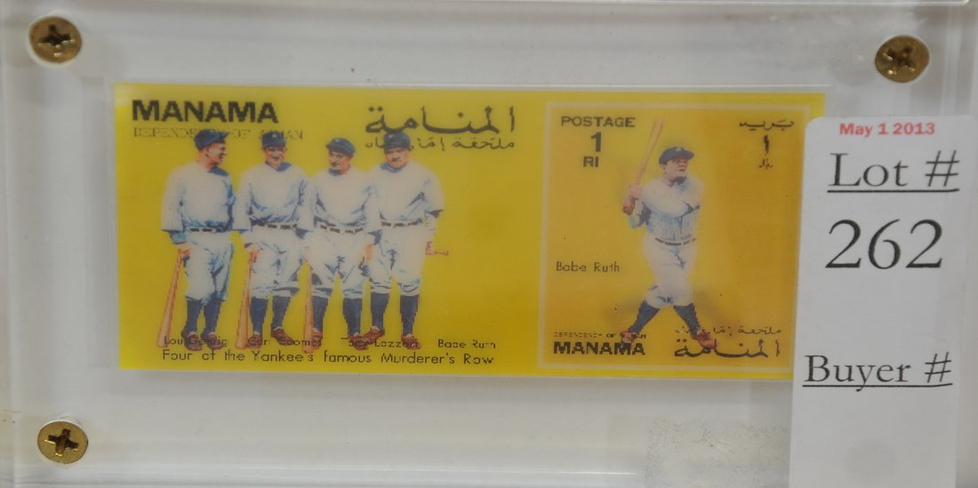 1972 Babe Ruth Murderers Row Manama Card/SC5: 1972 Babe Ruth Murderers Row Manama Card