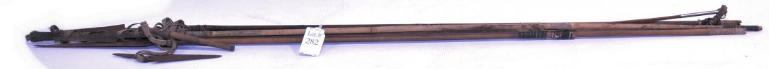 Collection of 5 African Spears with/REAR: Hand forged iron tips approximately 40" each