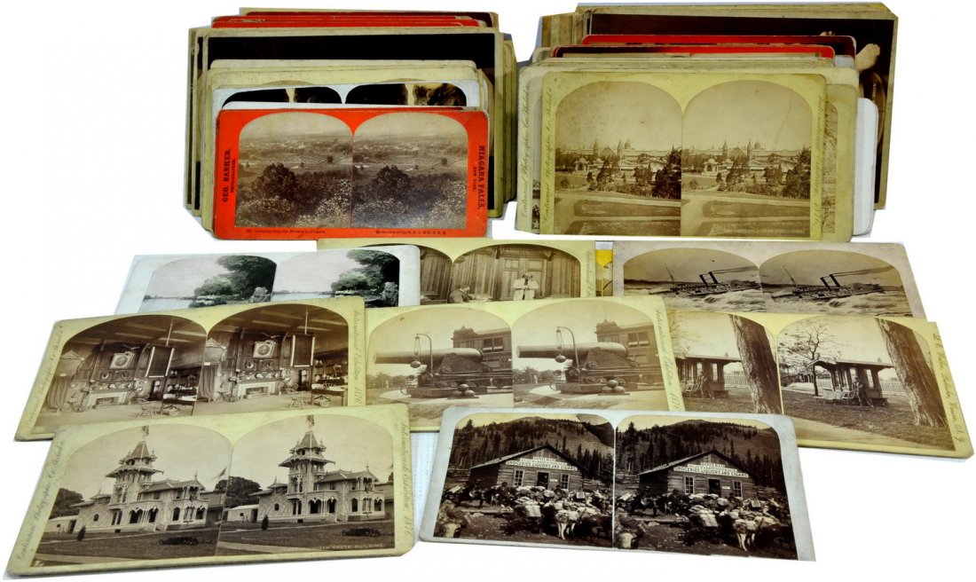 Collection of 146 1876 Centennial Stereo Cards T1: Mostly 1876 Centennial Exposition Cards by Edward Wilson/W. Irving Adams