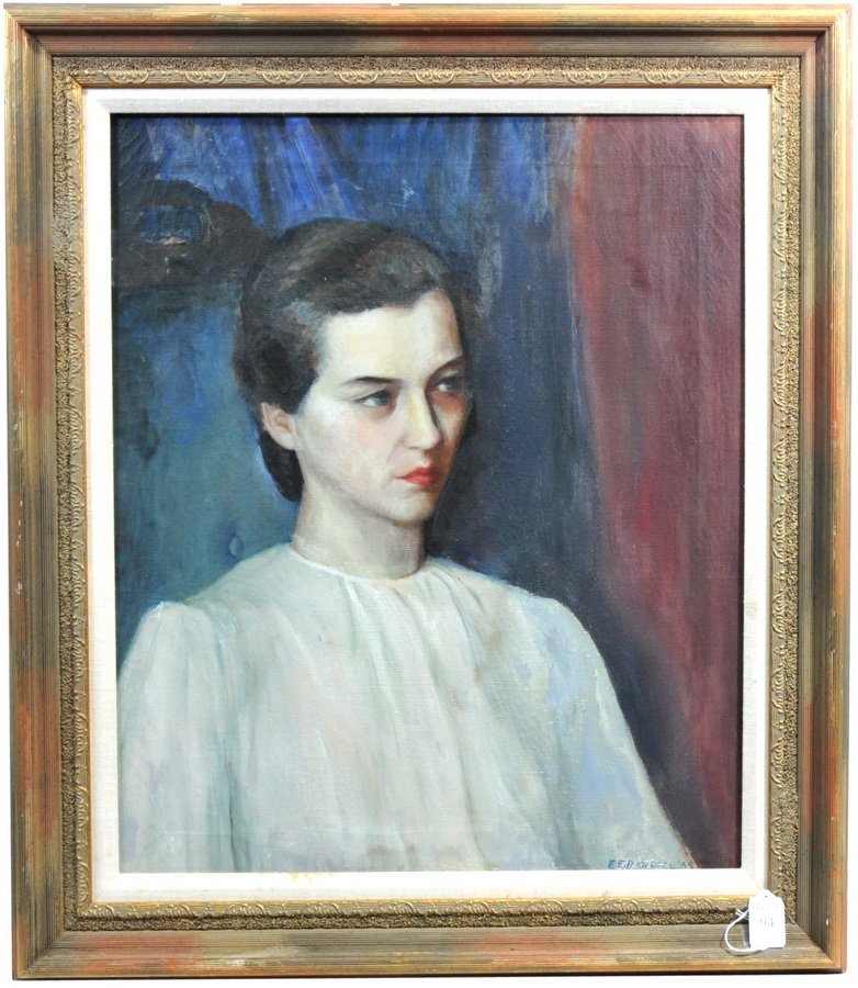 Oil on Canvas Portrait by EE Randall LW