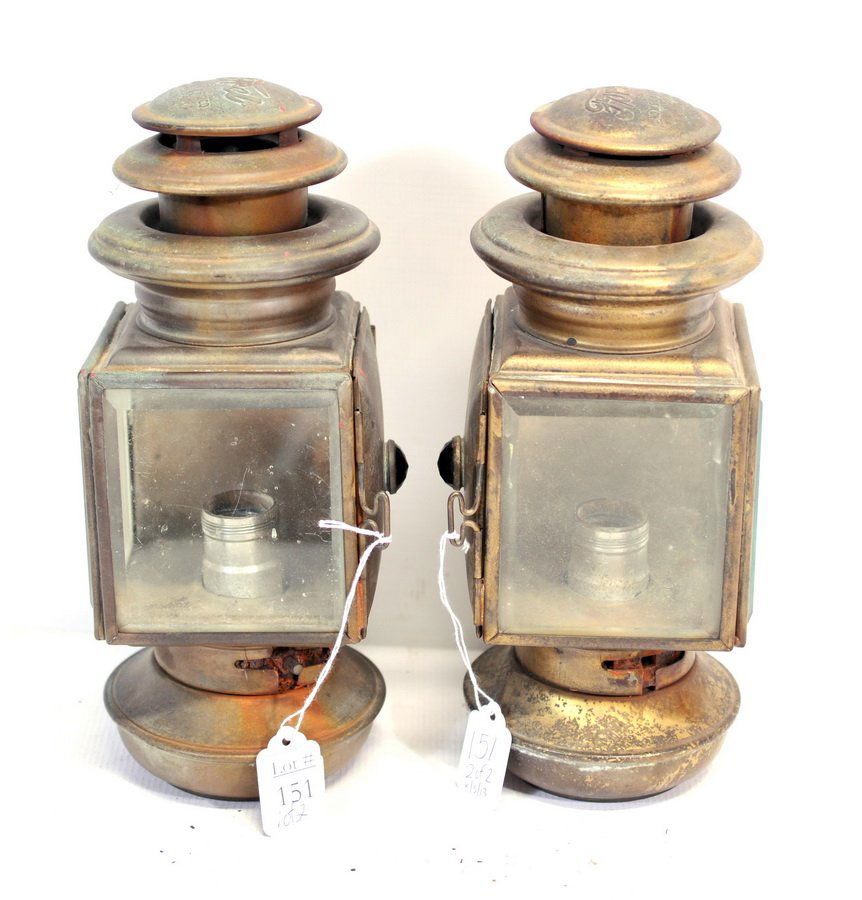 Model T oil gas lamps T4: Made for Ford for the Model T. by the JNO Brown Co. Columbus Ohio. Modified for modern house lights. Made of brass