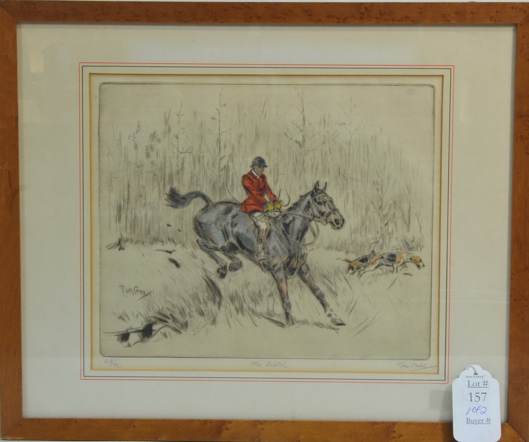 Pair of Signed Etching by Tom Carr LW: including, The Ditch and The Shirers The Quoven Near Ashby each measures 12x10
