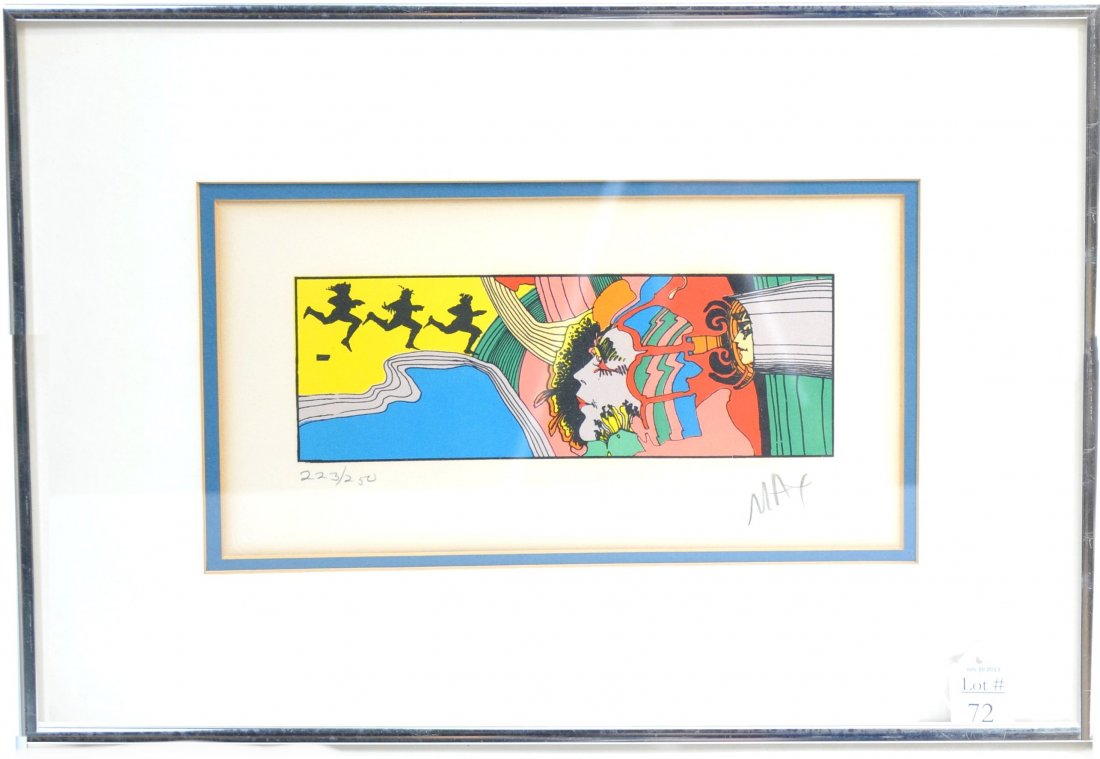 3 x 9 Peter Max print signed MAX: 3 x 9 Peter Max print signed MAX