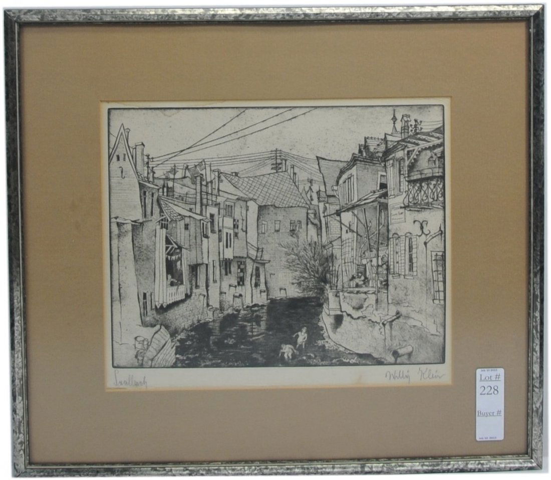 German Etching signed WIlliam Klein: German Etching signed WIlliam Klein