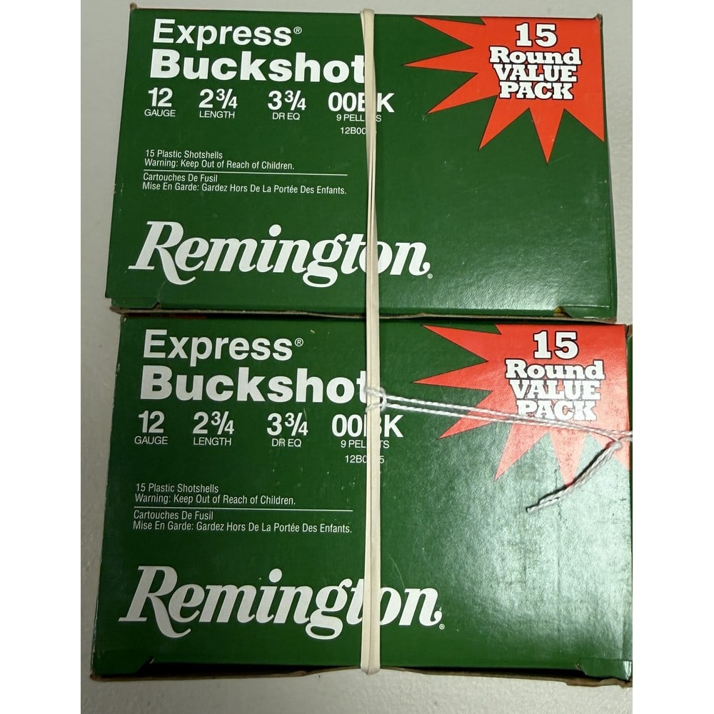 (2) 15 Round Boxes Remington Express Buckshot (1 of 1)