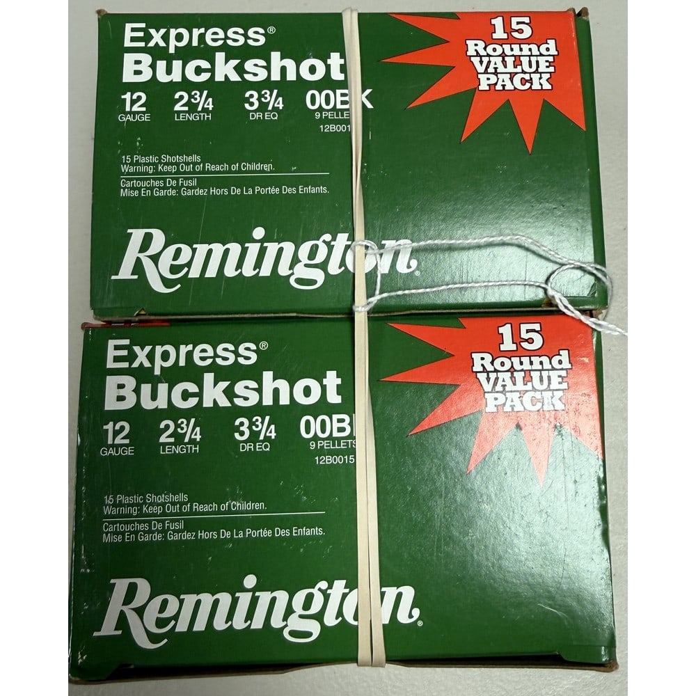 (2) 15 Round Boxes Remington Express Buckshot