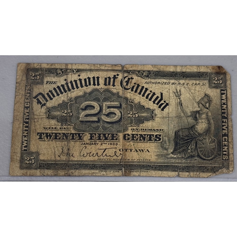 1900 Dominion Of Canada 25 Cent Note (1 of 2)