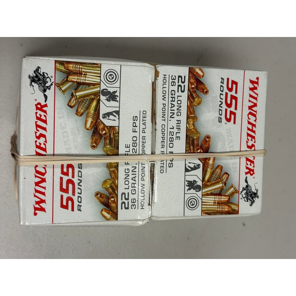 (2) 555 Round Winchester 22 Caliber Boxes: 36 Grain