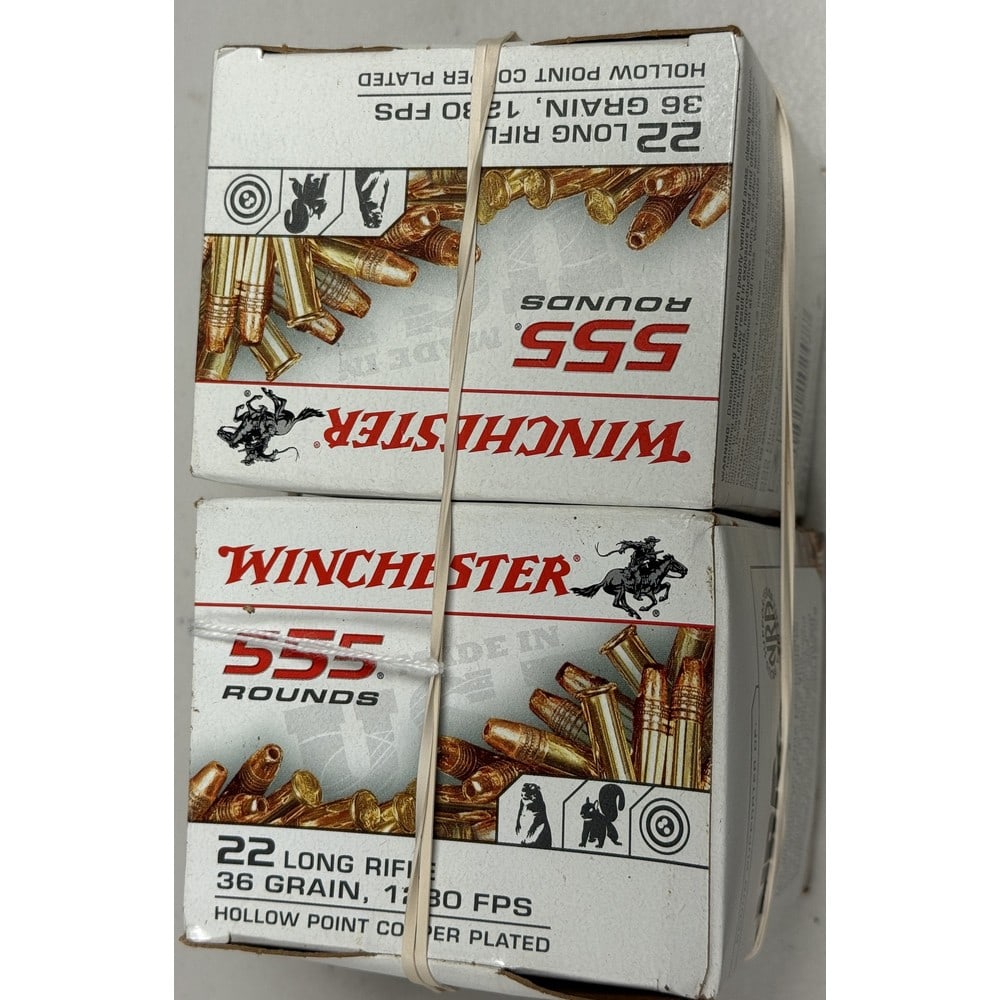 (2) 555 Round Winchester 22 Caliber Boxes: 36 Grain