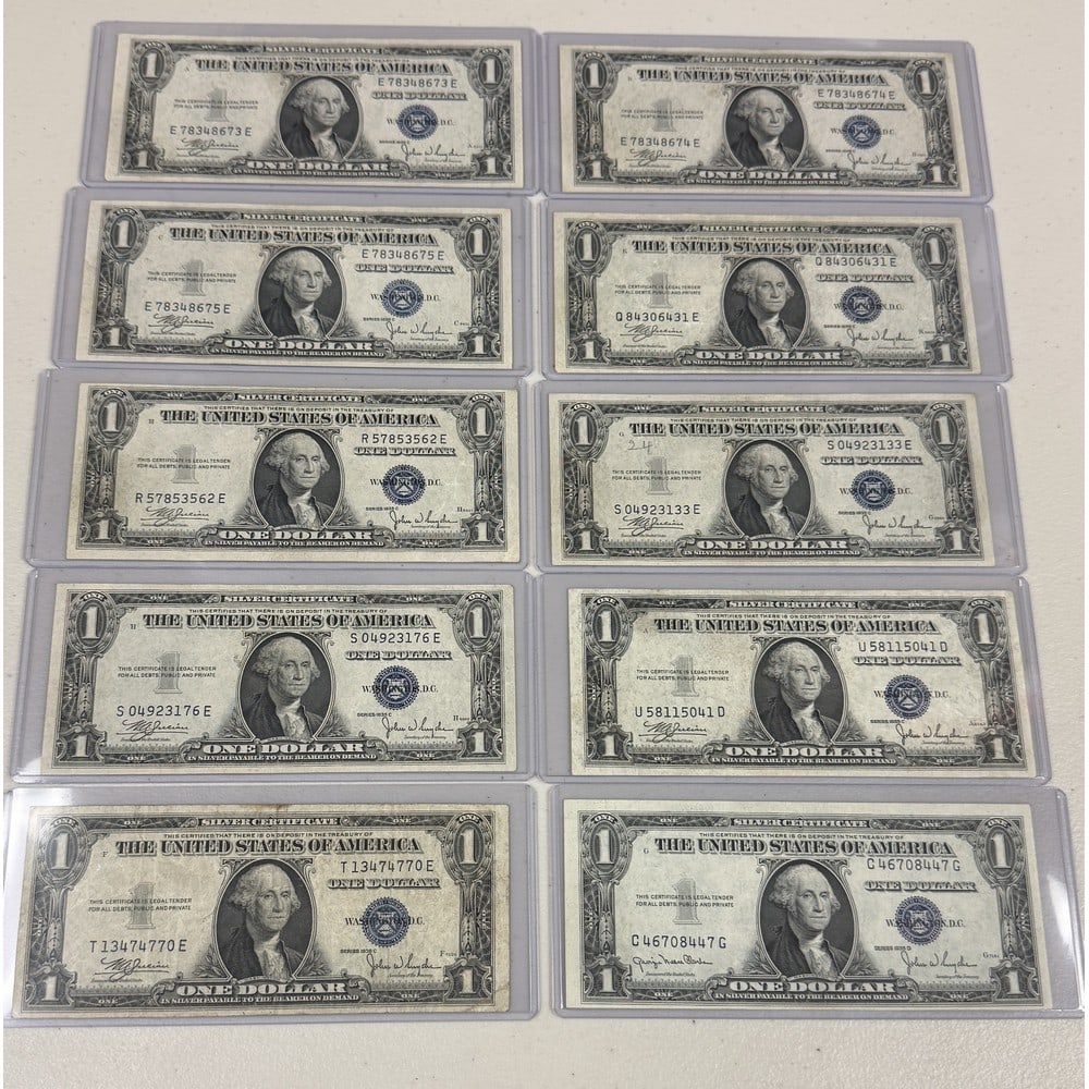 (10) Us $1 Silver Certificates (1 of 1)