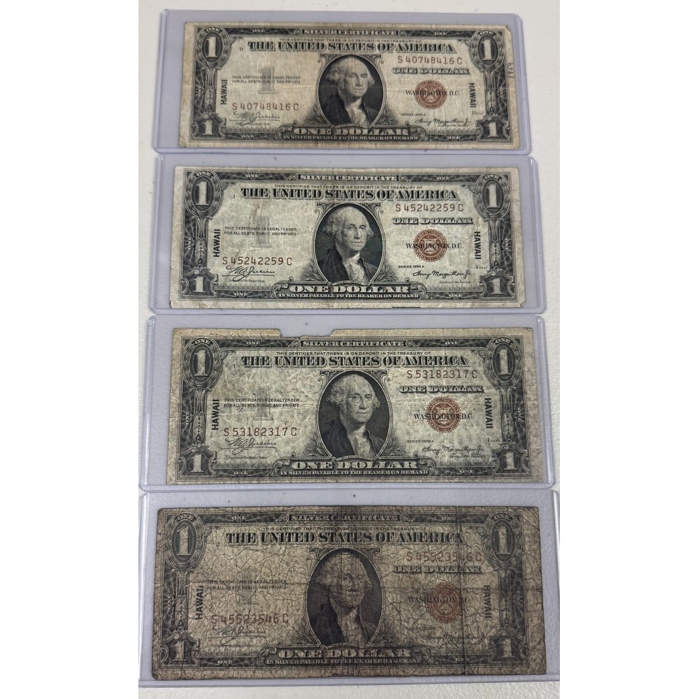 (4) 1935 Us Hawaii Silver Certificates (1 of 2)