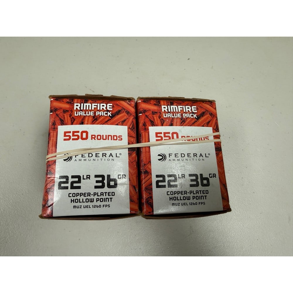 (2) 555 Round Federal 22 Caliber Boxes: 36 Grain