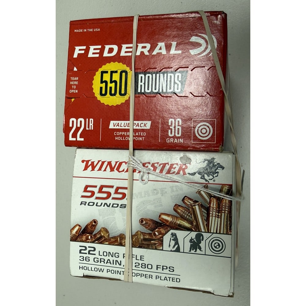 (2) 550 Round Federal/winchester 22 Caliber: (2) 550 Round Federal/winchester 22 Caliber