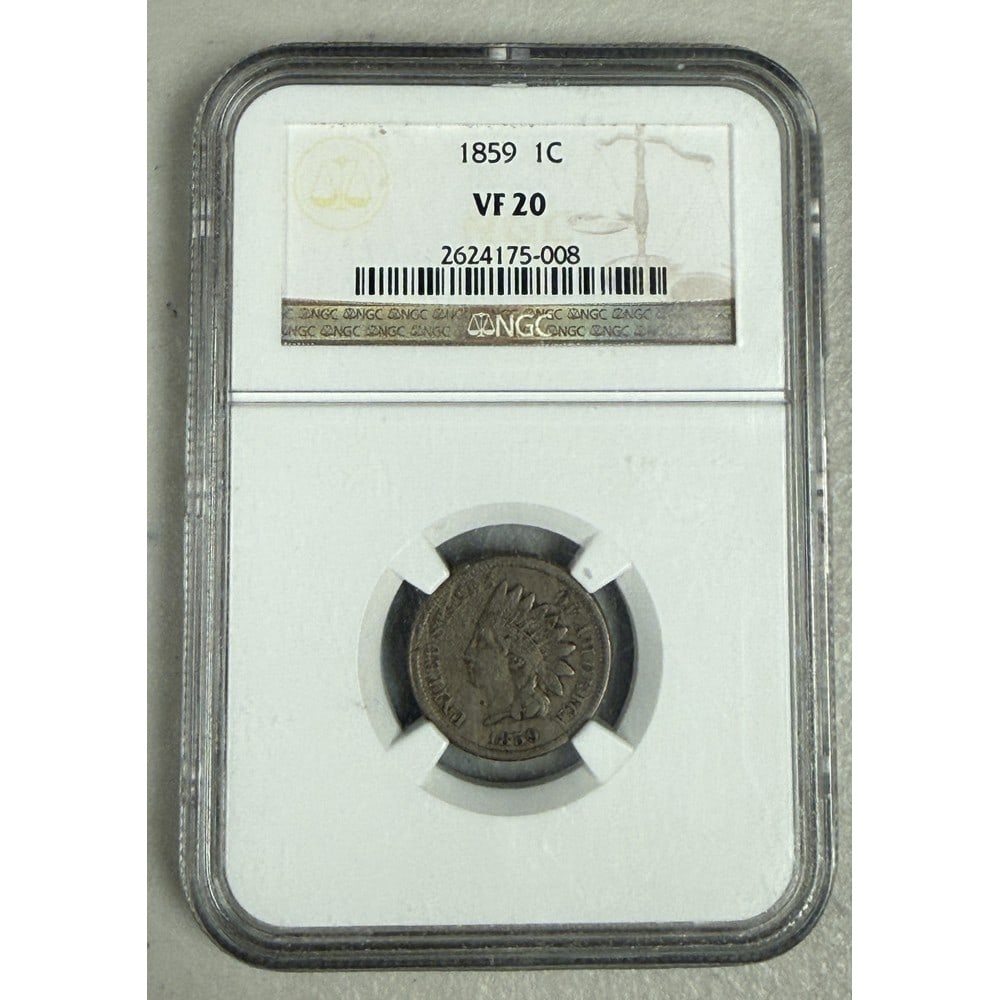 1859 Us Indian Cent Ngc Graded Vf20 (1 of 2)
