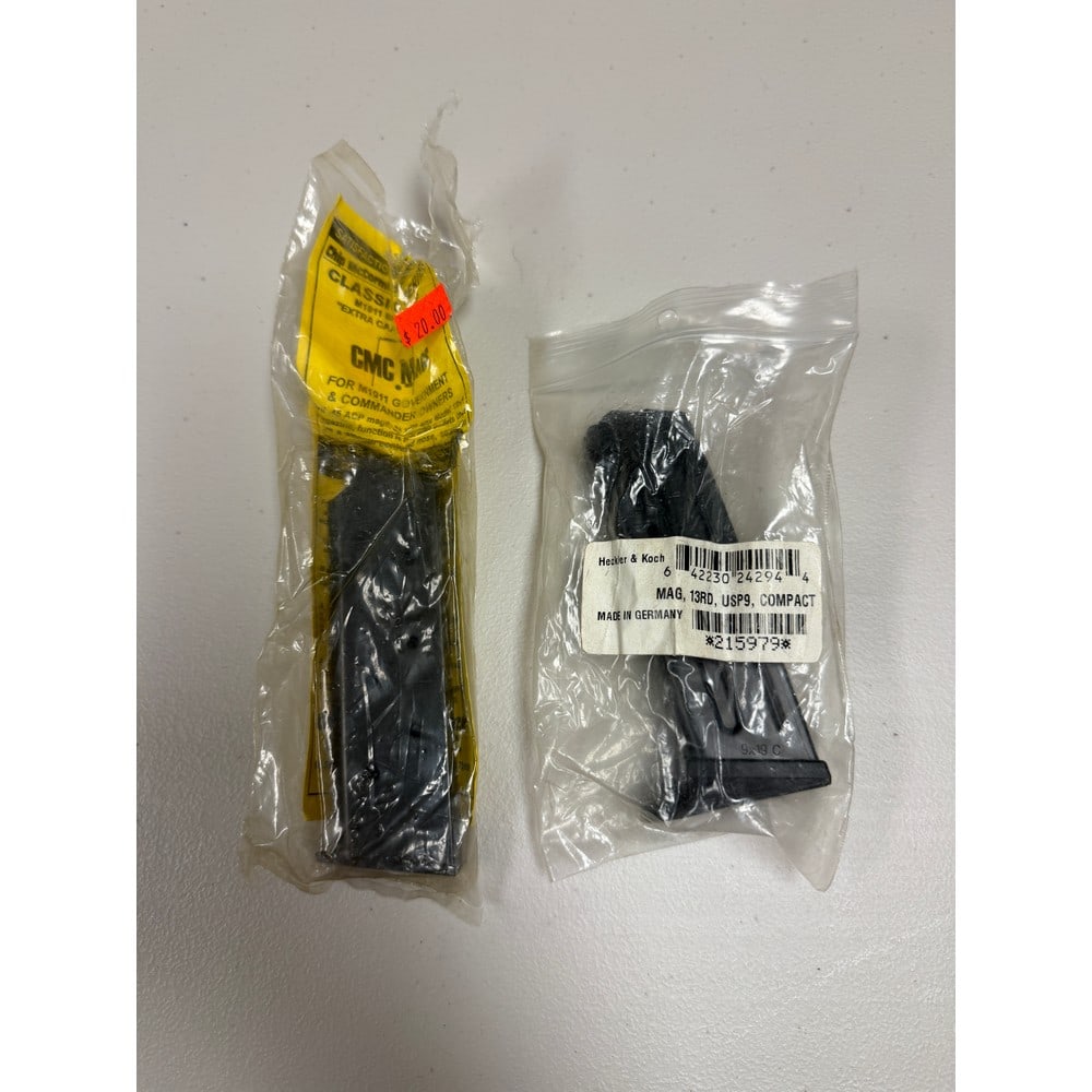 (2) Pistol Magazines M1911/h&k Compact: (2) Pistol Magazines M1911/p2000 Compact