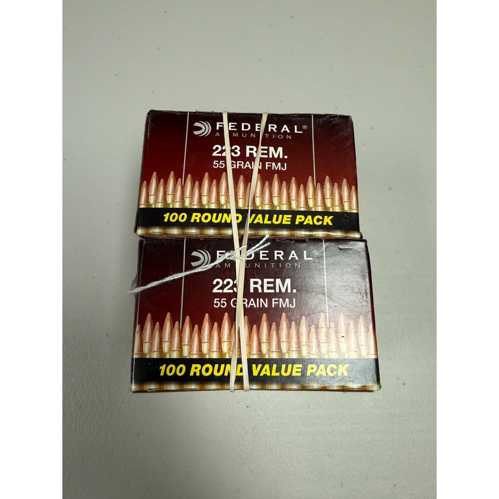 (200) Rounds 223 Caliber 55 Grain Fmj: Made By Federal