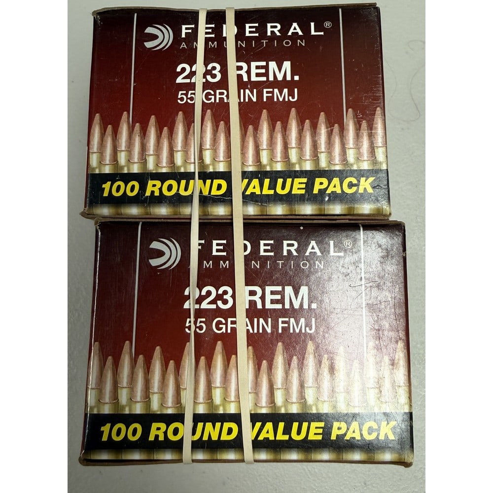 (200) Rounds 223 Caliber 55 Grain Fmj: Made By Federal
