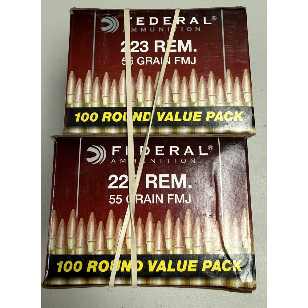 (200) Rounds 223 Caliber 55 Grain Fmj: Made By Federal