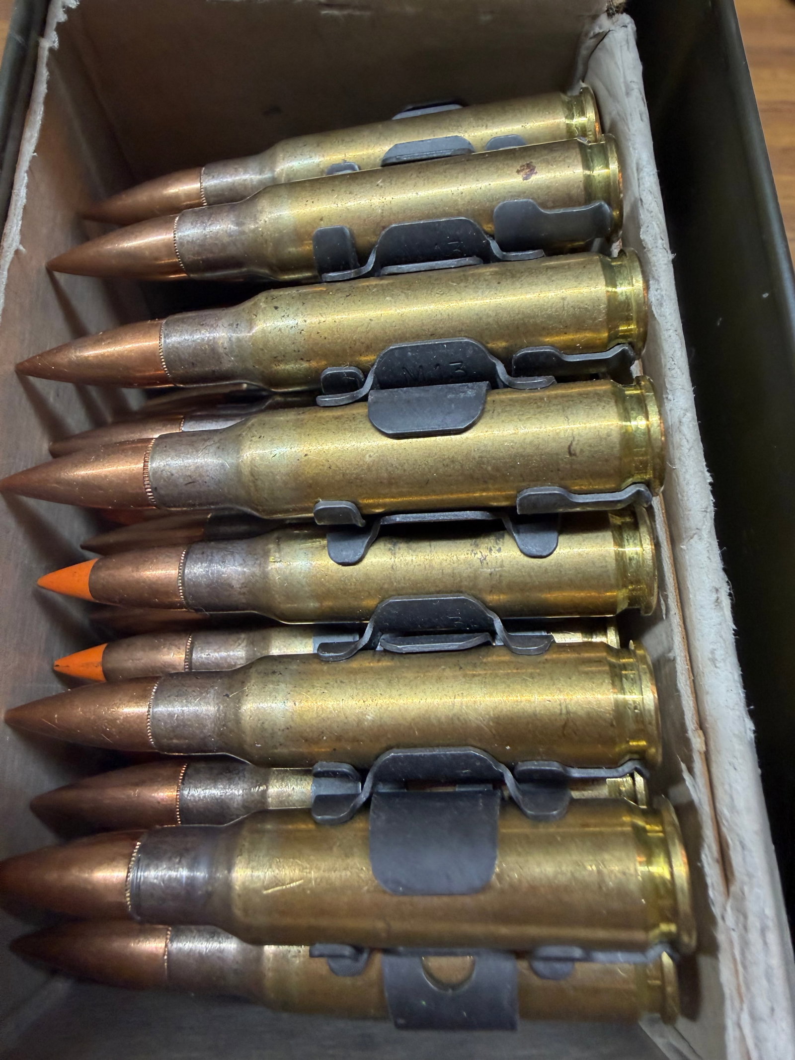 7.62x51mm Nato Belted Cartridges With Tracers (1 of 3)