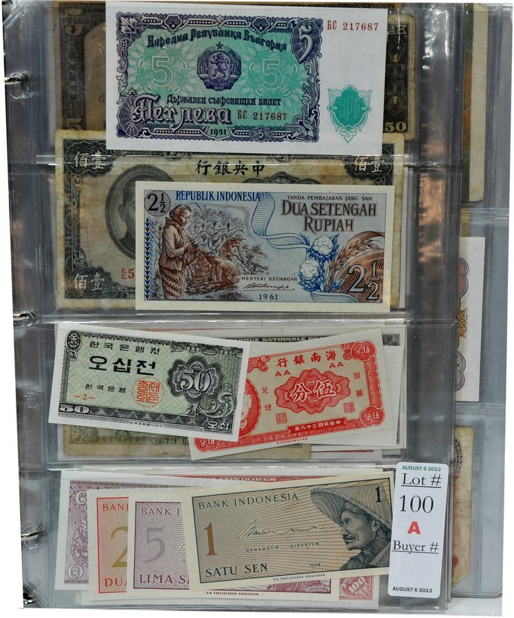 Paper Money of the World: Paper Money of the World with currency from Indonesia, Russia, China, Japanese Government, Chile, Uruguay, Peru, Italy, Germany, Bolivia, Argentina, Venezuela, Turkey, Brazil and many other countries.