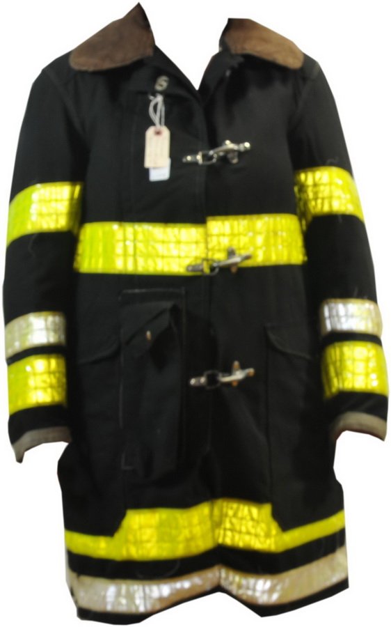 Collection of Fireman's Gear: to include: Turnout Boots Size 11, Turnout Globe Firecoat size 42, Three 9-11, 2001 NY Fire Department T-shirts, various breathing apparatus with parts in bags and booklet, etc.