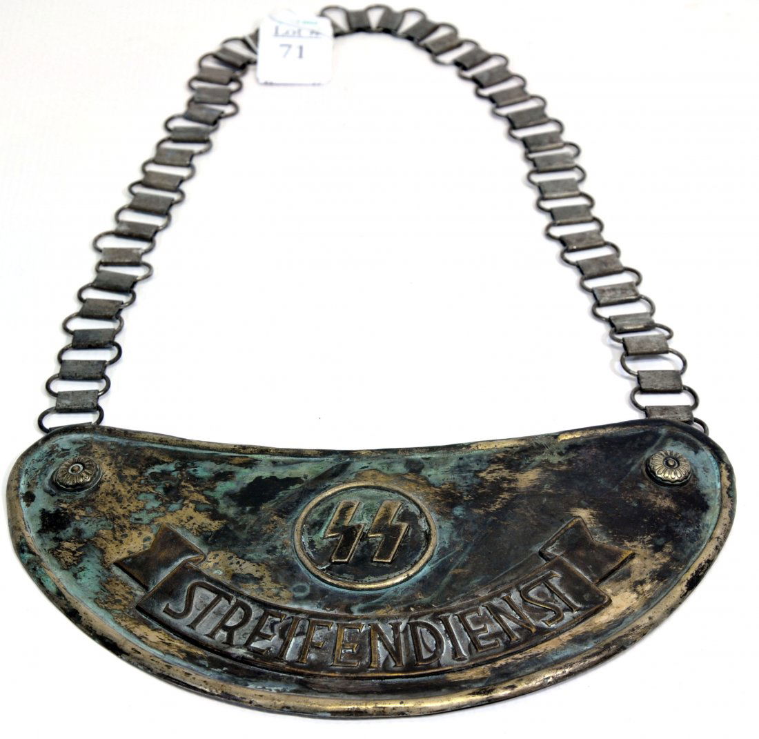 Rare Nazi SS Gorget with chain: Rare Nazi SS Gorget with chain