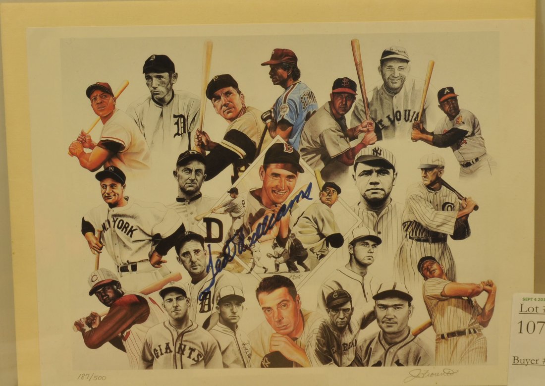 Ted Williams Autographed Inductee Print: From Ted Williams Museum 187/500
