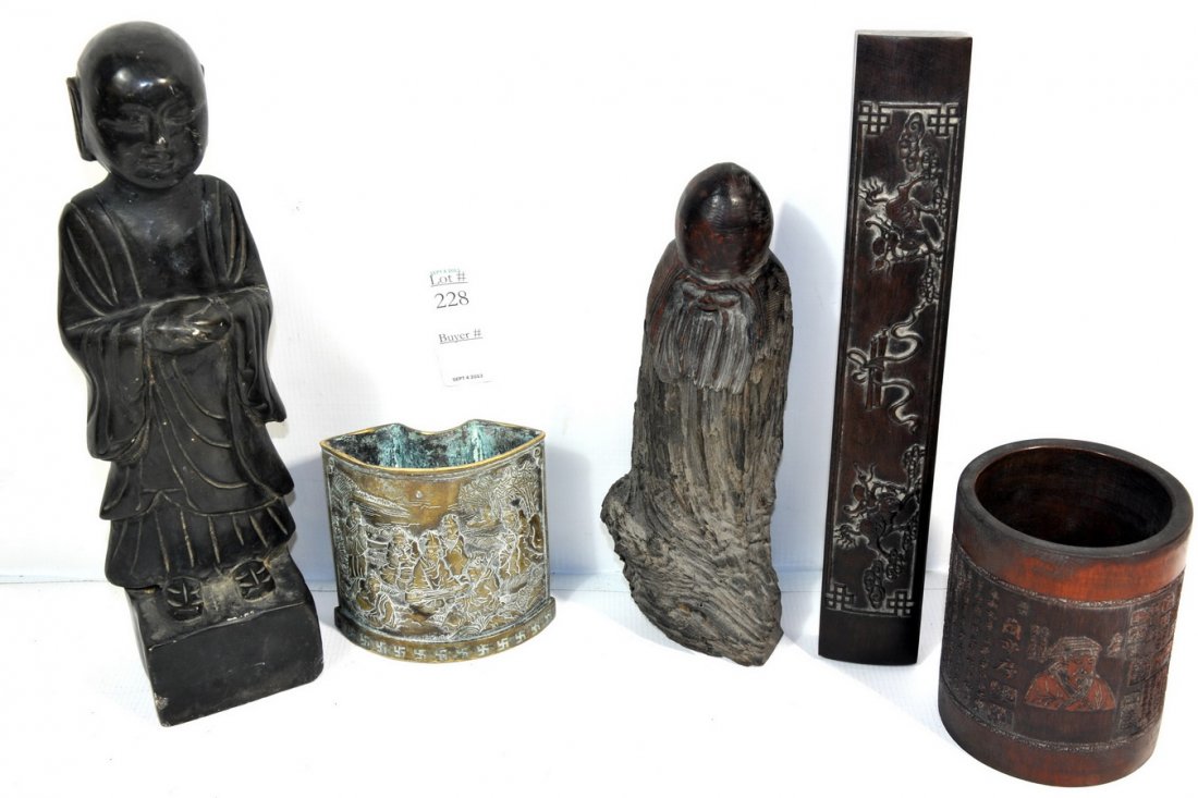 Collection of Asian Items: Including soapstone