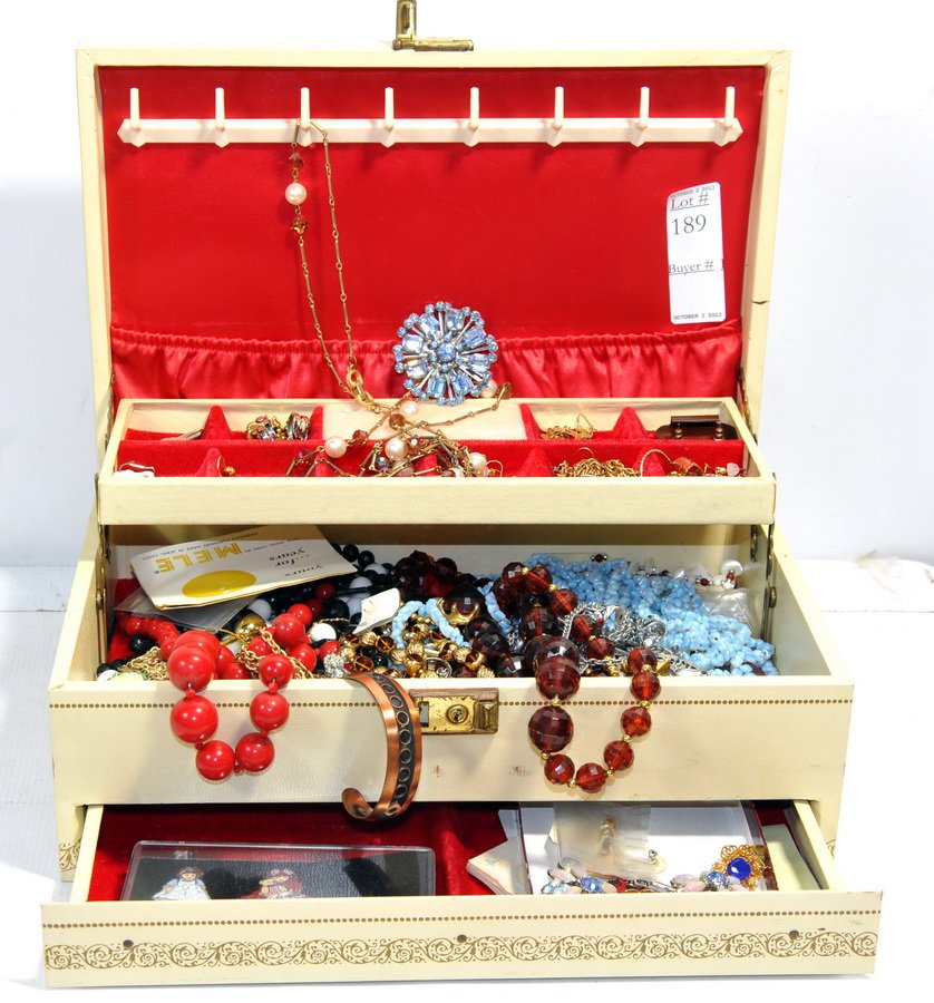 Jewelry Box filled with costume jewelry: Jewelry Box filled with costume jewelry