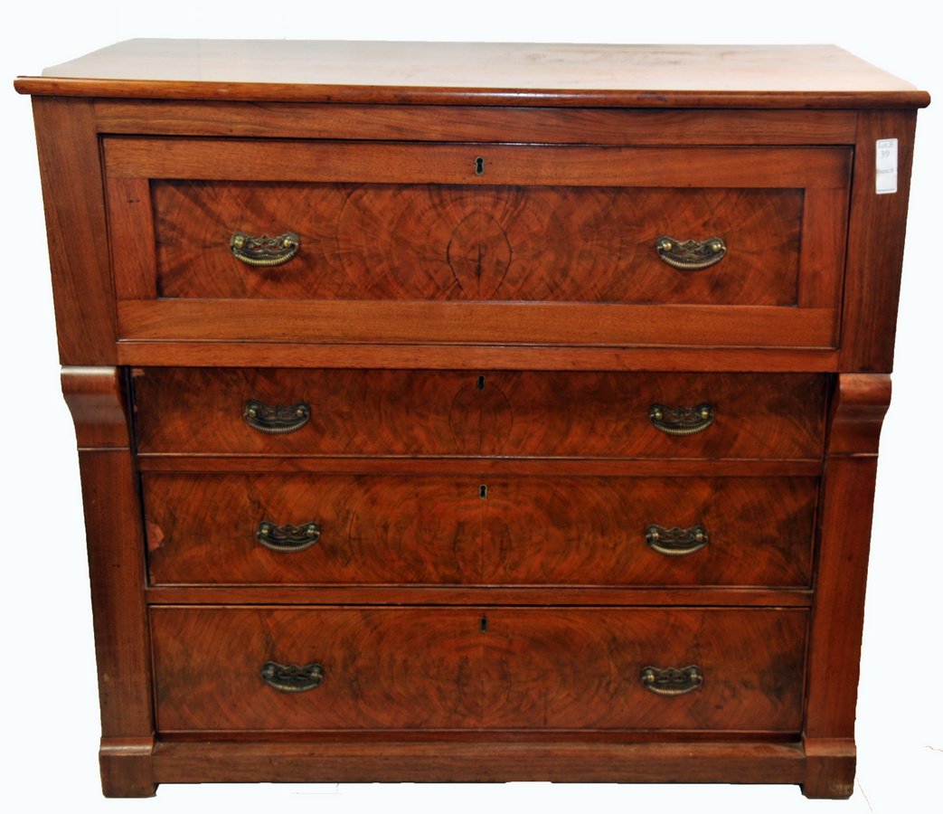 Butler's Desk with Birdseye Interior 44x40: Butler's Desk with Birdseye Interior 44x40