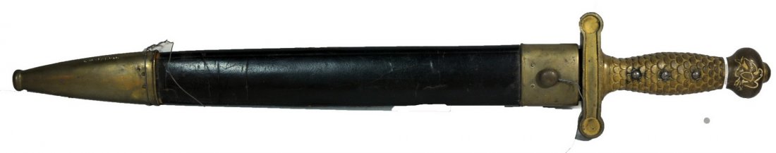1838 Ames US Heavy Artillery Shorts word: Stamped on the blade 1838 Ames with WS inspector's mark. Blade is bright and in excellent condition considering the age of the piece, condition AAA+. Also comes with original scabbard with minimal fla