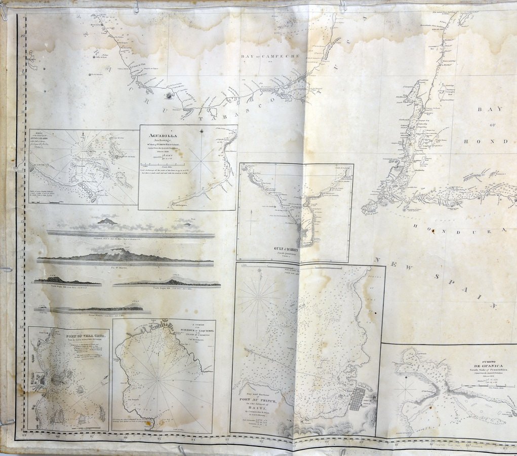 1842 Map of The Caribbean: Measures 86x26